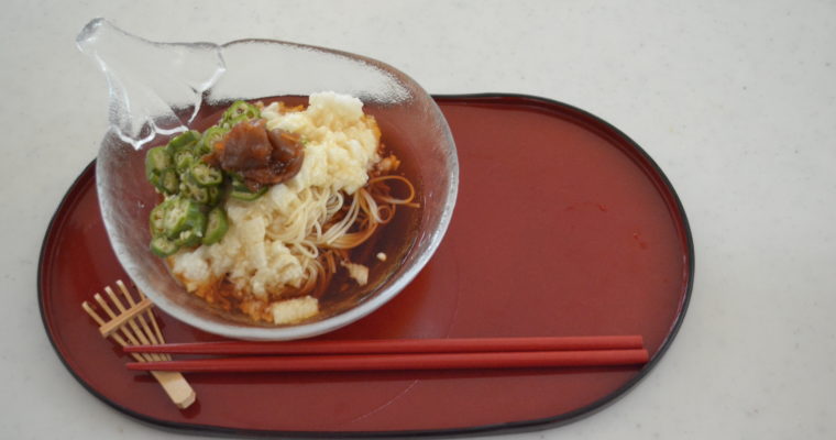 Sticky Summer Somen noodles | Nagaimo and Okura Somen Noodles
